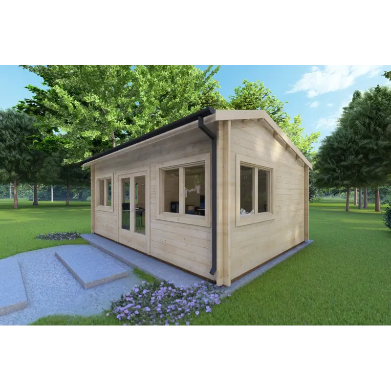 Remise en bois CAMILLA 6x4.20 44mm, façade côté droit