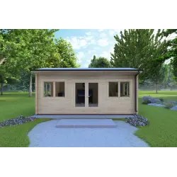 Remise en bois CAMILLA 6x4.20 44mm, vue frontale