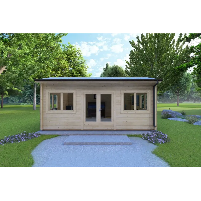 Remise en bois CAMILLA 6x4.20 44mm, vue frontale