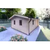 Chalet en bois DALIA 5x7 44mm, façade côté droit
