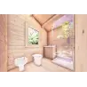 Chalet en bois DALIA 5x7 44mm, intérieur salle de bains