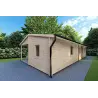 Chalet en bois ALMA 6x11 44mm, façade côté droit