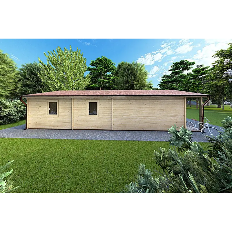 Chalet en bois ALMA 6x11 44mm, côté droit