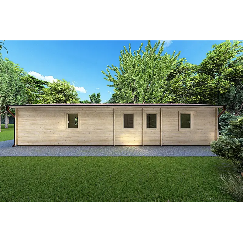 Chalet en bois ALMA 6x11 44mm, côté gauche