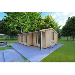 Bureau-Studio de jardin ADELE 8x6 44mm, façade côté droit