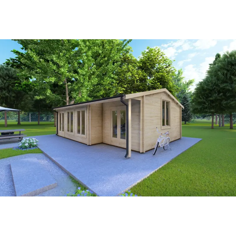 Bureau-Studio de jardin ADELE 8x6 44mm, façade côté droit