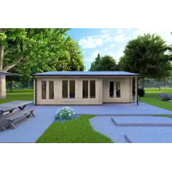 Bureau-Studio de jardin ADELE 8x6 44mm, vue frontale