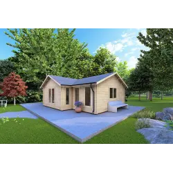 Bureau-Studio de jardin NOEMI 10x6 44mm, façade côté droit