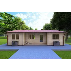 Chalet en bois GIADA 10x7.2, 44mm, vue frontale