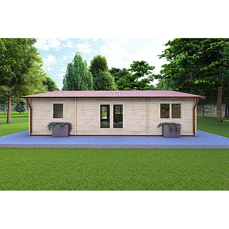 Chalet en bois GIADA 10x7.2, 44mm, vue arrière