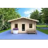 Chalet en bois LARA 6x8, 44mm, vue frontale