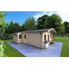 Chalet en bois LARA 6x8, 44mm, côté gauche