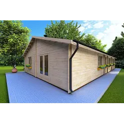 Chalet bois NIZZA 8x14.50, 44mm, façade côté droit
