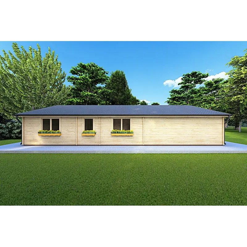 Chalet bois NIZZA 8x14.50, 44mm, côté droit