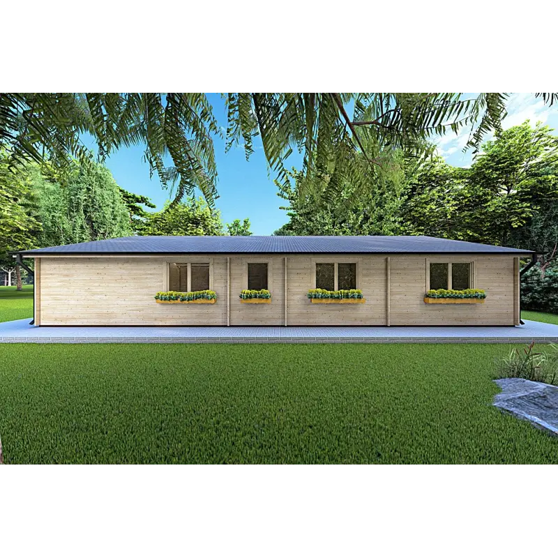 Chalet bois NIZZA 8x14.50, 44mm, côté gauche
