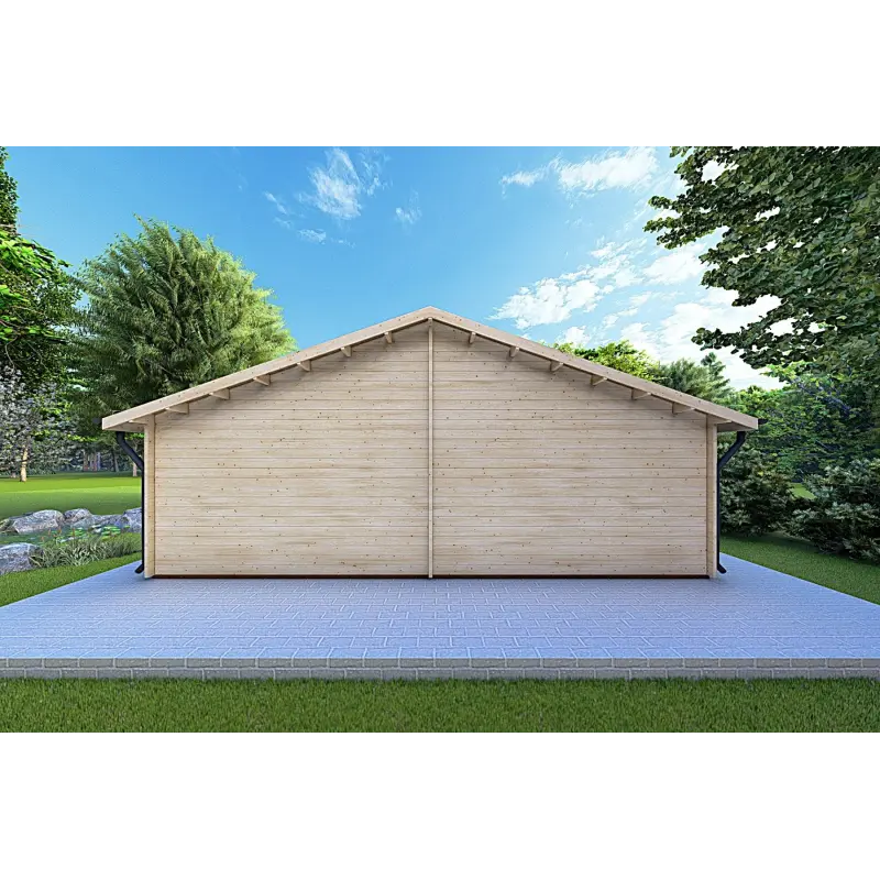 Chalet bois NIZZA 8x14.50, 44mm, vue arrière