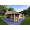 Chalet en bois SOFIA 8x14.50, 44mm, façade côté droit