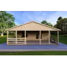 Chalet en bois SOFIA 8x14.50, 44mm, vue frontale