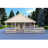 Chalet bois SMERALDA 6x6 avec mezzanine aménageable 14,35 m² et terrasse 17 m², 44mm, vue frontale