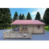 Chalet bois SMERALDA 6x6 avec mezzanine aménageable 14,35 m² et terrasse 17 m², 44mm, côté droit