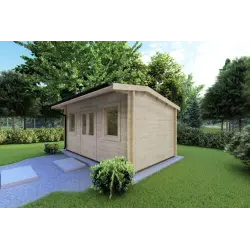 Maison en bois de jardin AZZURRA 5x3 44 mm, façade côté droit