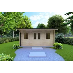 Maison en bois de jardin AZZURRA 5x3 44 mm, vue frontale