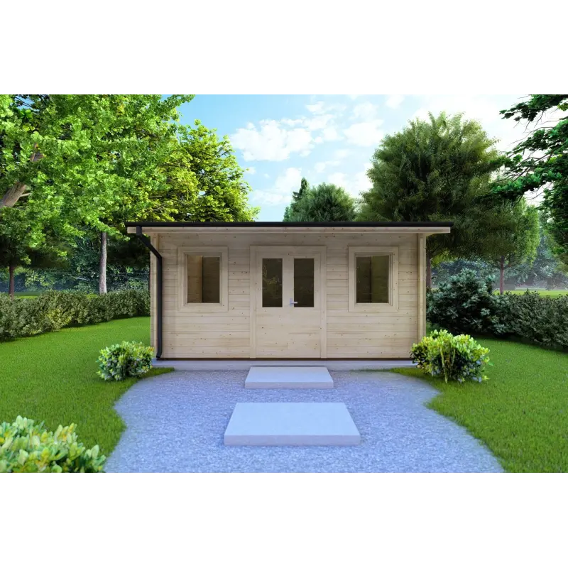 Maison en bois de jardin AZZURRA 5x3 44 mm, vue frontale