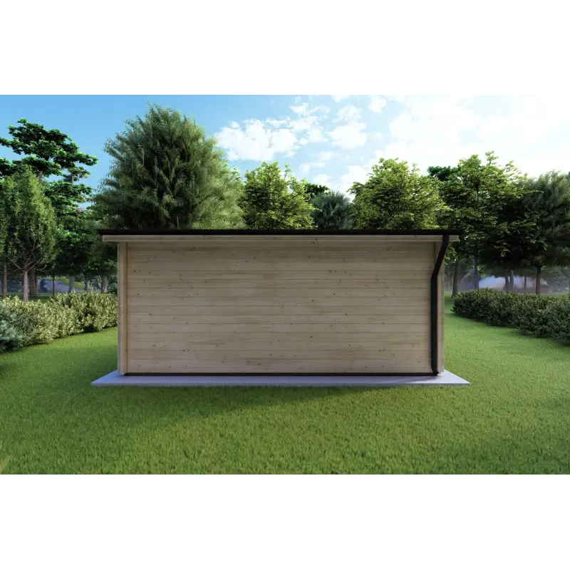 Maison en bois de jardin AZZURRA 5x3 44 mm, vue arrière