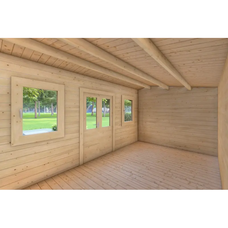 Maison en bois de jardin AZZURRA 5x3 44 mm, intérieur