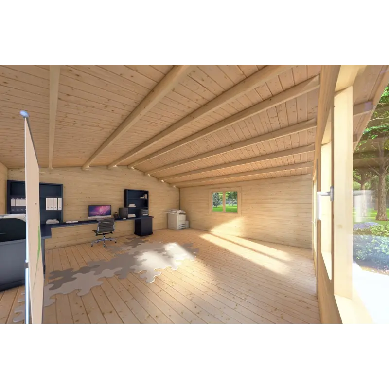 Véranda bois LELLA 6x6 44mm, intérieur