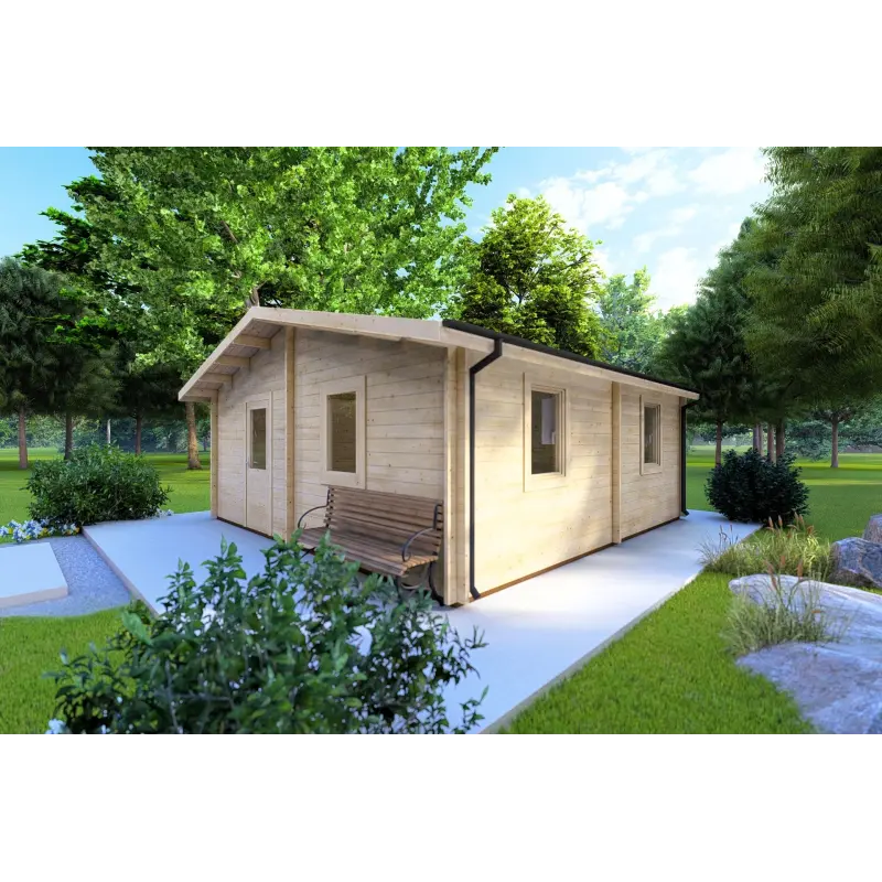Abri de jardin IRMA 5x6 44mm, façade côté droit