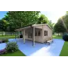 Abris de jardin NELLA 6x4.2 avec auvent intégré 6x1.6 44mm, façade côté droit
