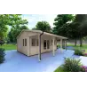 Abris de jardin NELLA 6x4.2 avec auvent intégré 6x1.6 44mm, façade côté gauche