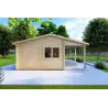Abris de jardin NELLA 6x4.2 avec auvent intégré 6x1.6 44mm, côté gauche