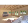 Abris de jardin NELLA 6x4.2 avec auvent intégré 6x1.6 44mm, intérieur