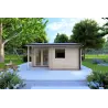 Abris de jardin en bois SONIA 5x4 44mm, vue frontale