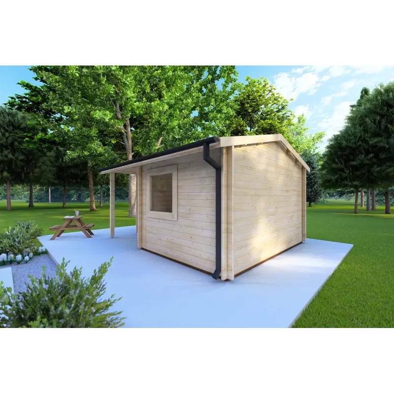 Abris de jardin en bois SONIA 5x4 44mm, côté droit