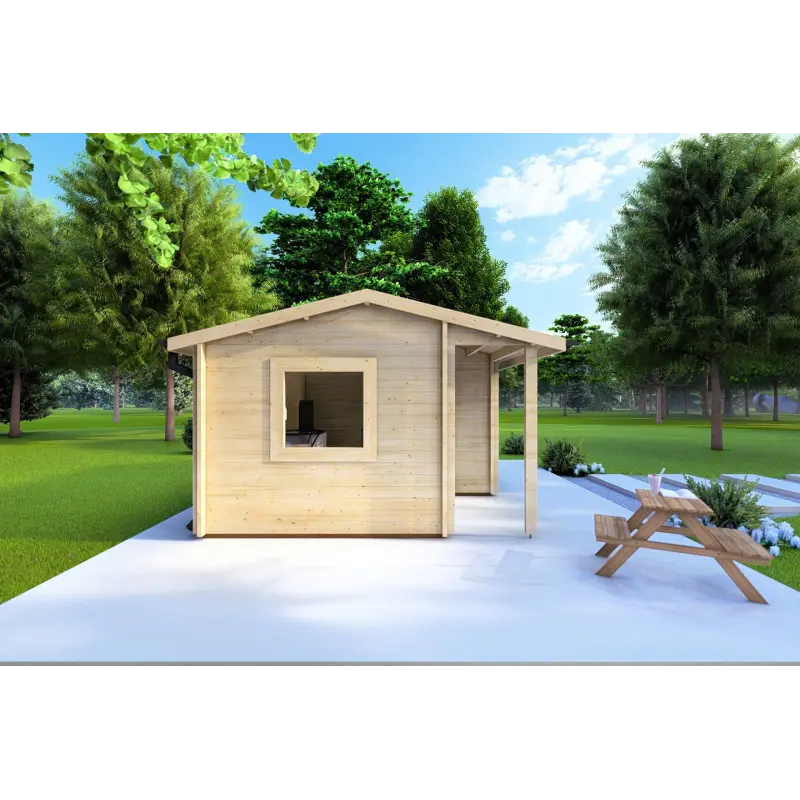 Abris de jardin en bois SONIA 5x4 44mm, côté gauche