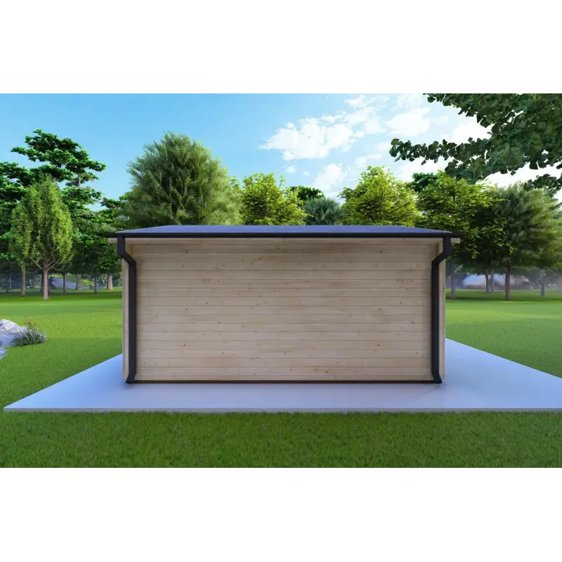Abris de jardin en bois SONIA 5x4 44mm, vue arrière