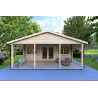 Maison en bois PERLA 6x6 , 44/100/44 mm, vue frontale