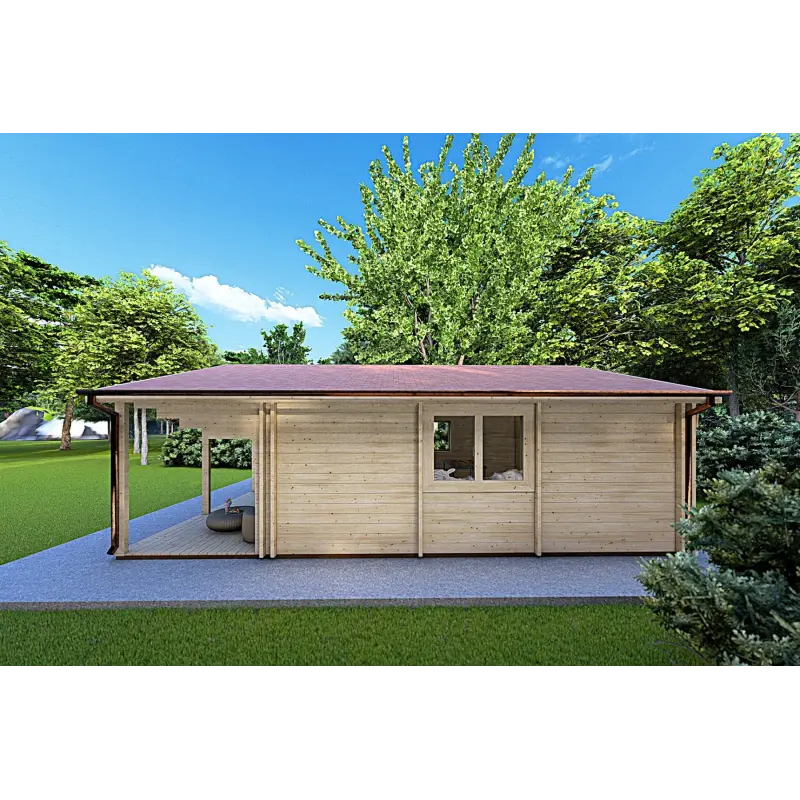 Maison en bois PERLA 6x6 , 44/100/44 mm, côté droit