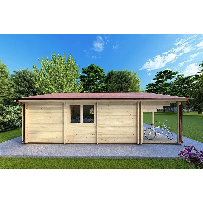 Maison en bois PERLA 6x6 , 44/100/44 mm, côté gauche