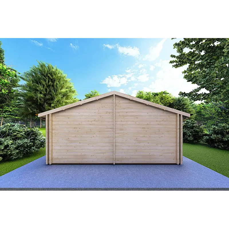 Maison en bois PERLA 6x6 , 44/100/44 mm, vue arrière