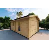Garage en bois SIMPLE 3.5x6, 44mm, façade côté gauche