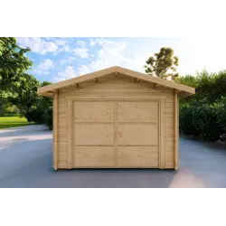 Garage en bois SIMPLE 3.5x6, 44mm, vue frontale