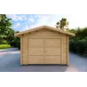 Garage en bois SIMPLE 3.5x6, 44mm, vue frontale