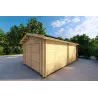 Garage en bois SIMPLE 3.5x6, 44mm, façade côté droit