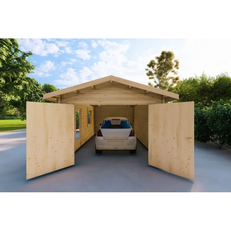 Garage en bois SIMPLE 3.5x6, 44mm, intérieur