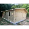 Garage DOUBLE en bois 6x6, 44mm, façade côté gauche – modèle réalisé