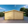 Garage DOUBLE en bois 6x6, 44mm, vue arrière